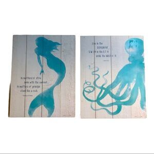 Inspirational wall pieces. 8x10.25 Quotes teal Set